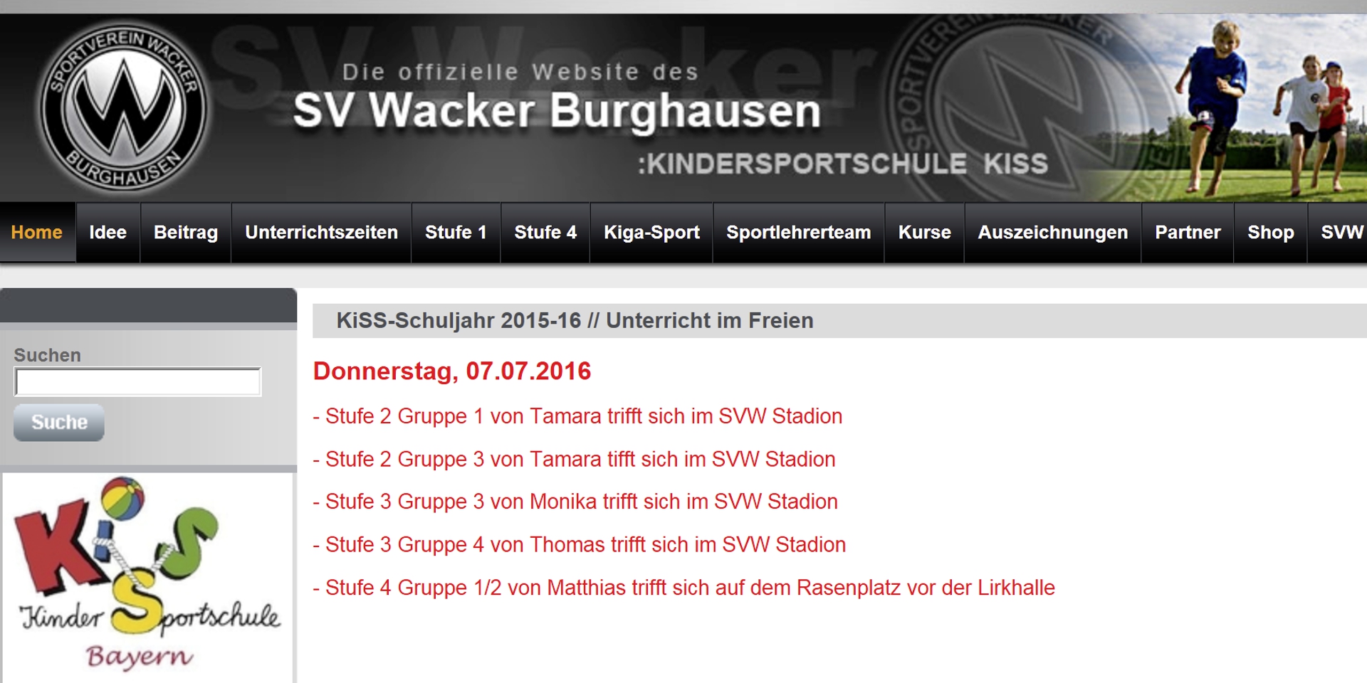 Kindersportschule des SV Wacker Burghausen
